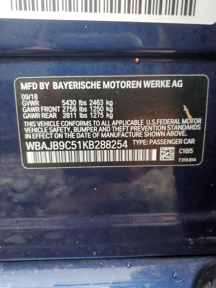 WBAJB9C51KB288254 2019 BMW M550Xi