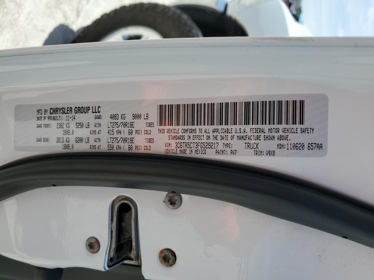 2015 Ram 2500 St VIN: 3C6TR5CT3FG529217 Lot: 65420034