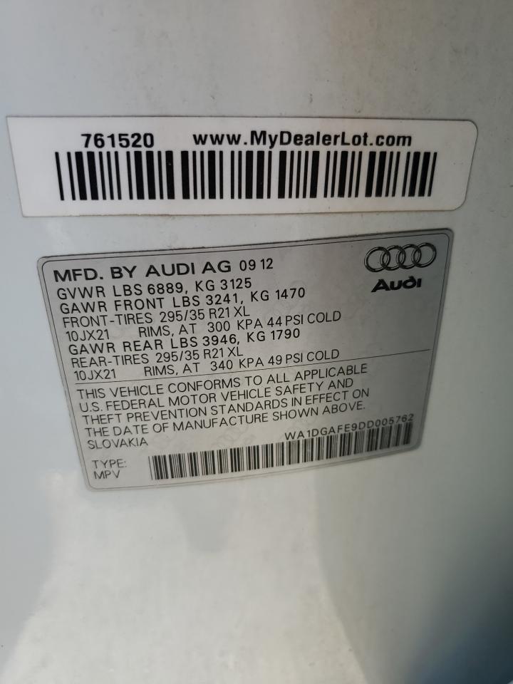 WA1DGAFE9DD005762 2013 Audi Q7 Prestige