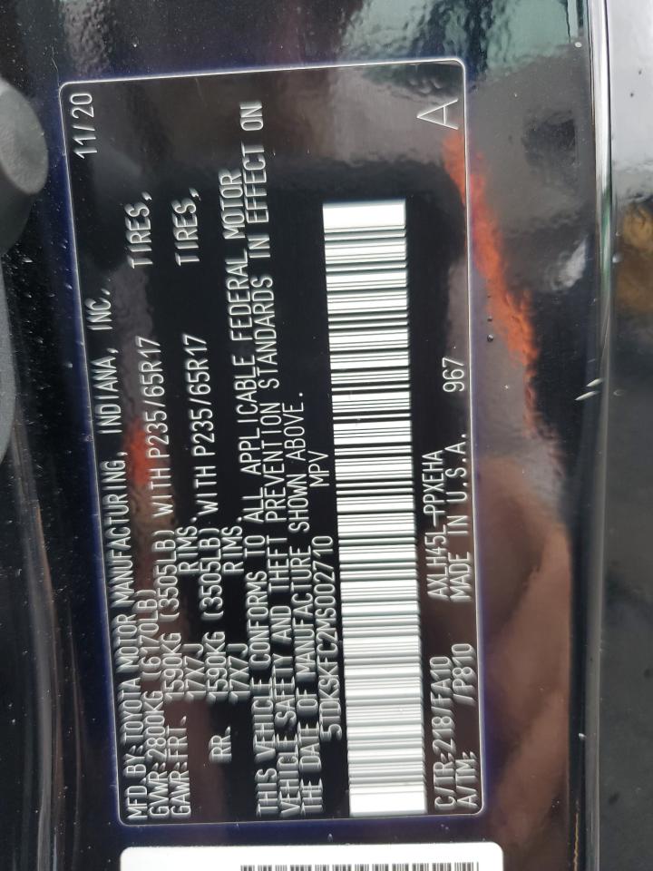 2021 Toyota Sienna Le VIN: 5TDKSKFC2MS002710 Lot: 66732664