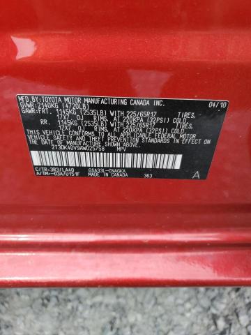 2010 TOYOTA RAV4 LIMITED