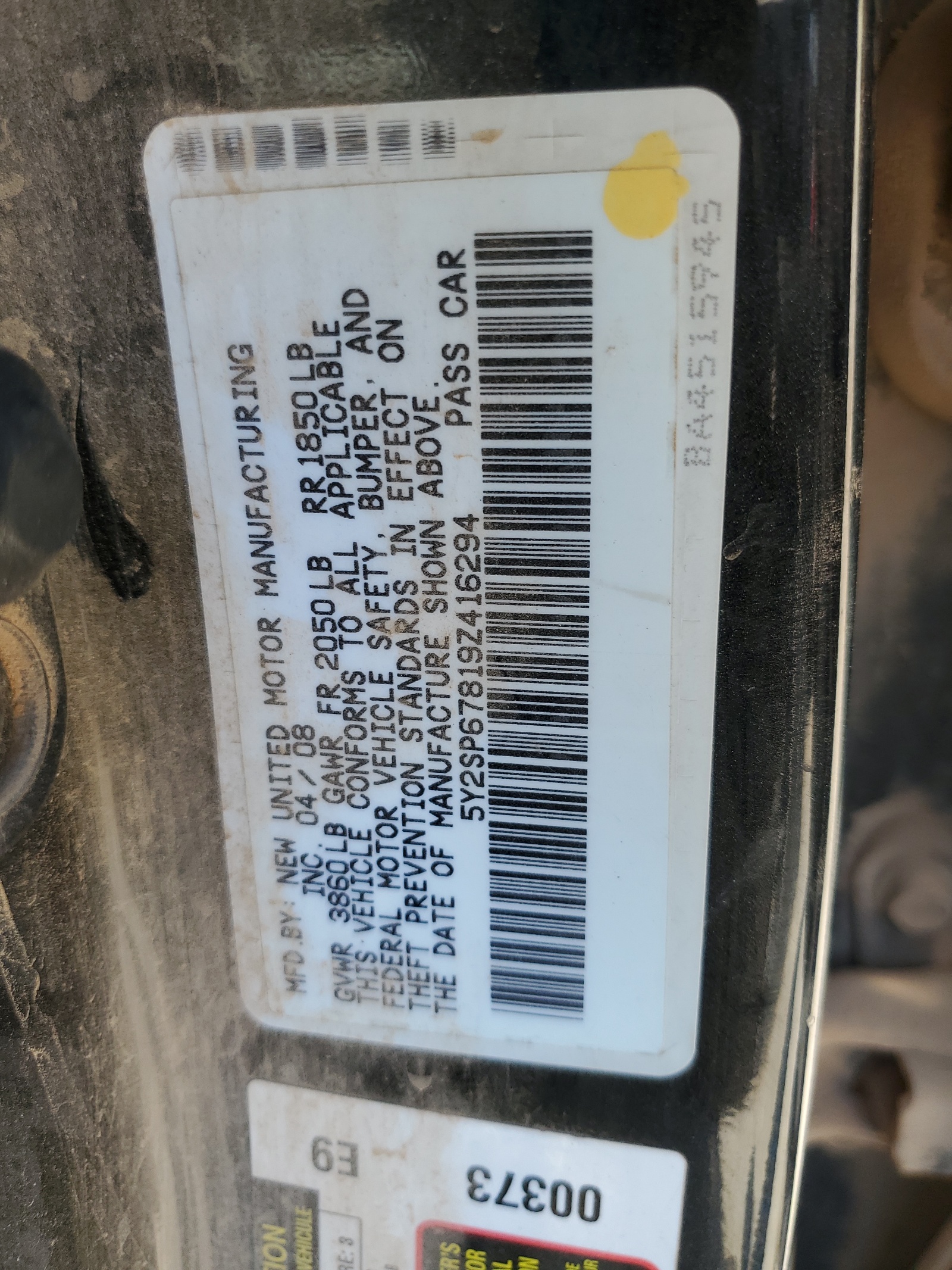 5Y2SP67819Z416294 2009 Pontiac Vibe