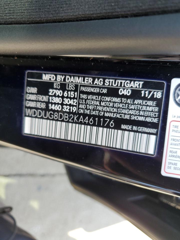 WDDUG8DB2KA461176 2019 Mercedes-Benz S 560