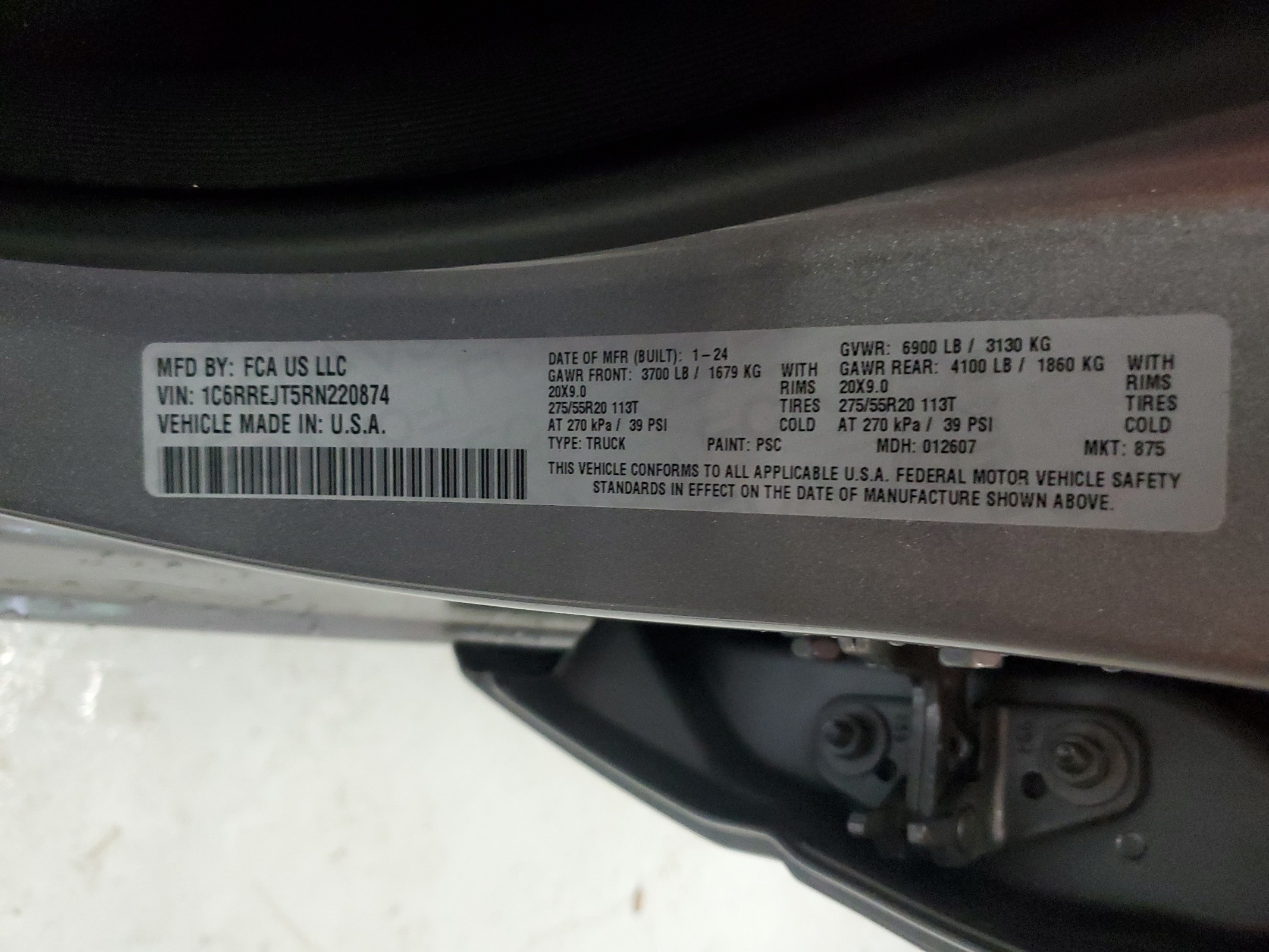 1C6RREJT5RN220874 2024 Ram 1500 Laramie