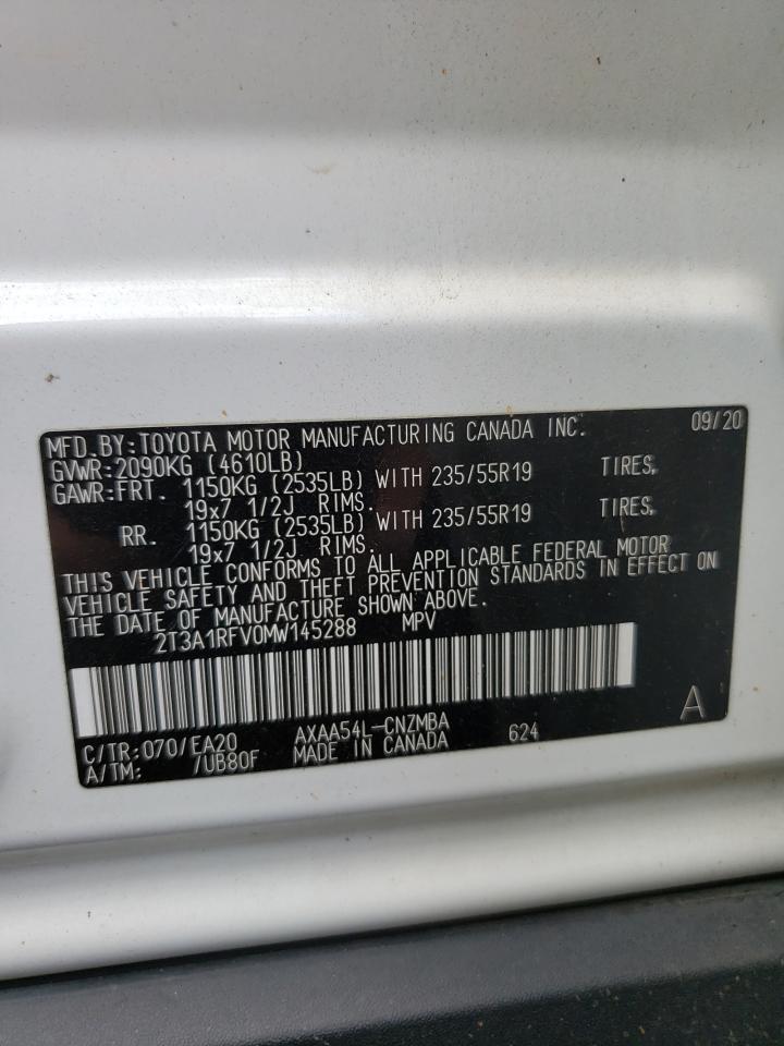 VIN 2T3A1RFV0MW145288 2021 TOYOTA RAV4 no.13