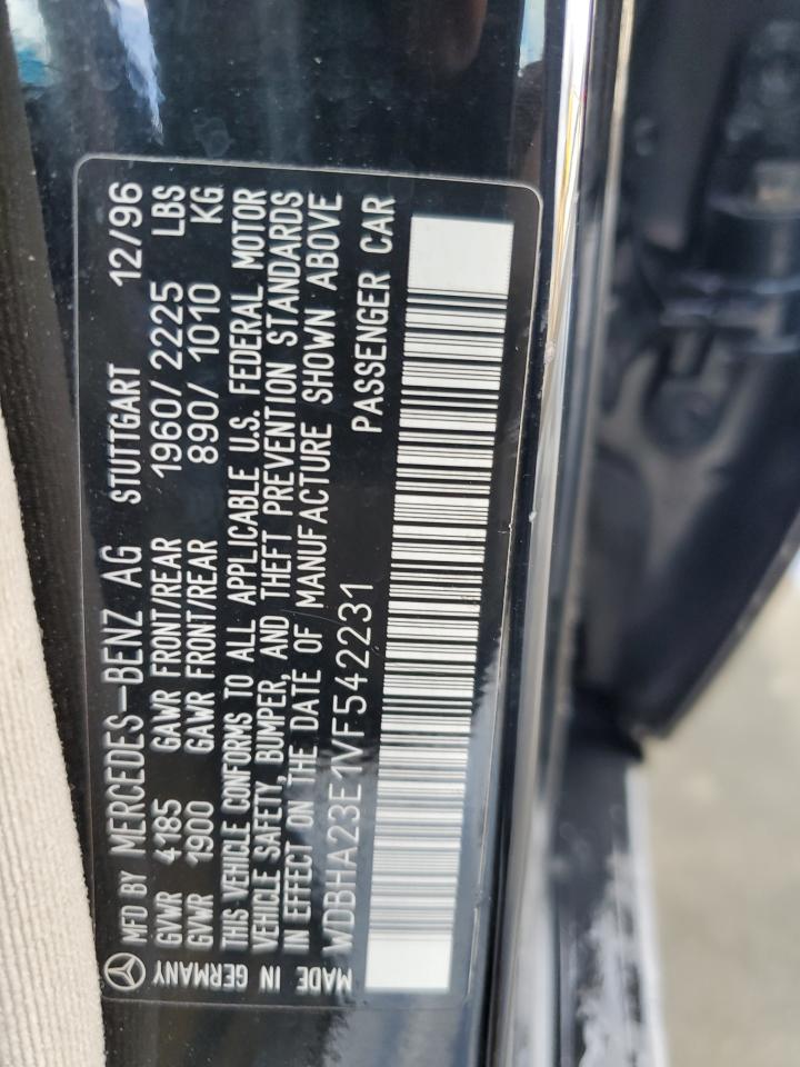 1997 Mercedes-Benz C 230 VIN: WDBHA23E1VF542231 Lot: 66770214