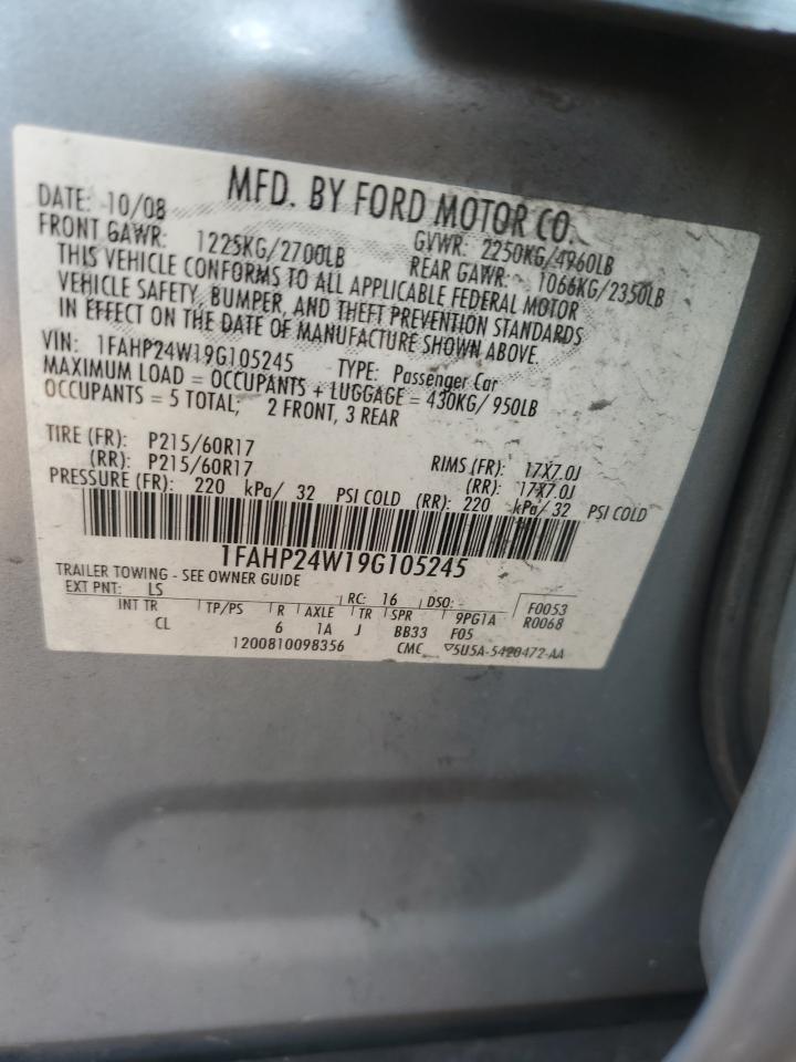 1FAHP24W19G105245 2009 Ford Taurus Sel