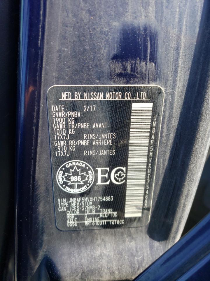 2017 Nissan Juke S VIN: JN8AF5MVXHT754883 Lot: 64584474