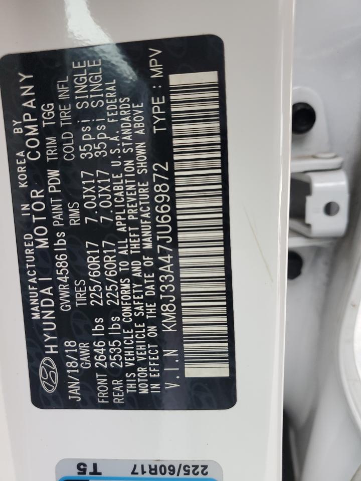 2018 Hyundai Tucson Sel VIN: KM8J33A47JU669872 Lot: 66913824