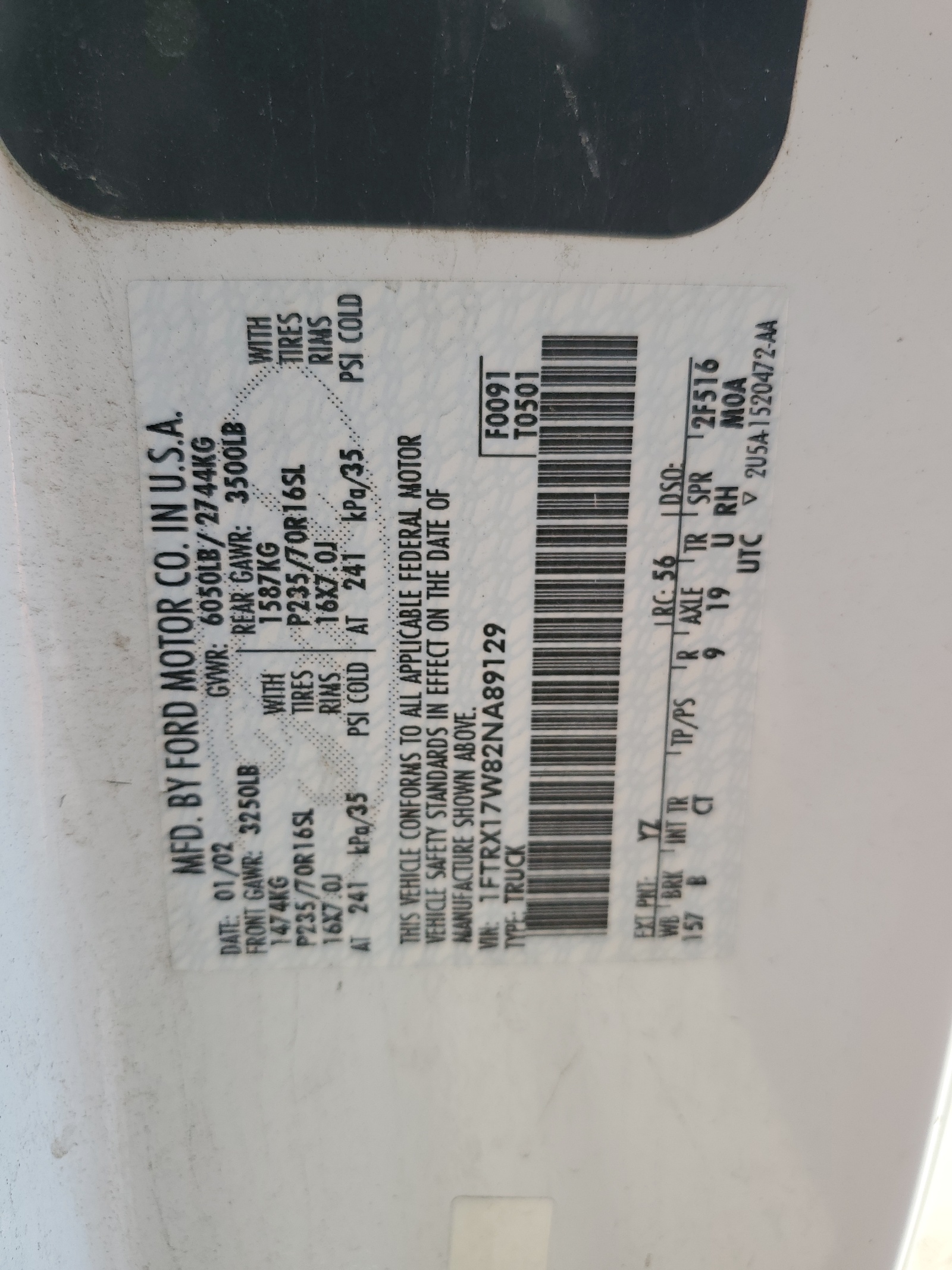 1FTRX17W82NA89129 2002 Ford F150