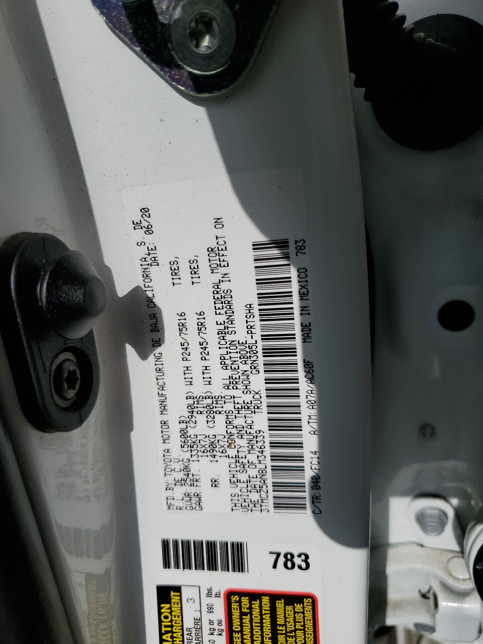 3TMCZ5AN8LM346339 2020 Toyota Tacoma Double Cab