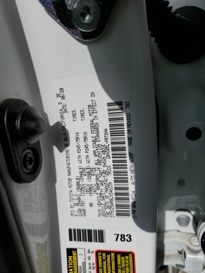 2020 Toyota Tacoma Double Cab VIN: 3TMCZ5AN8LM346339 Lot: 65943914