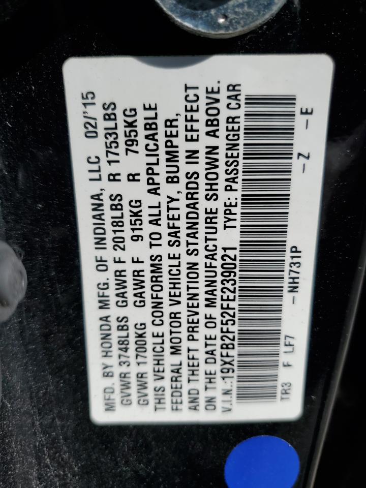 19XFB2F52FE239021 2015 Honda Civic Lx