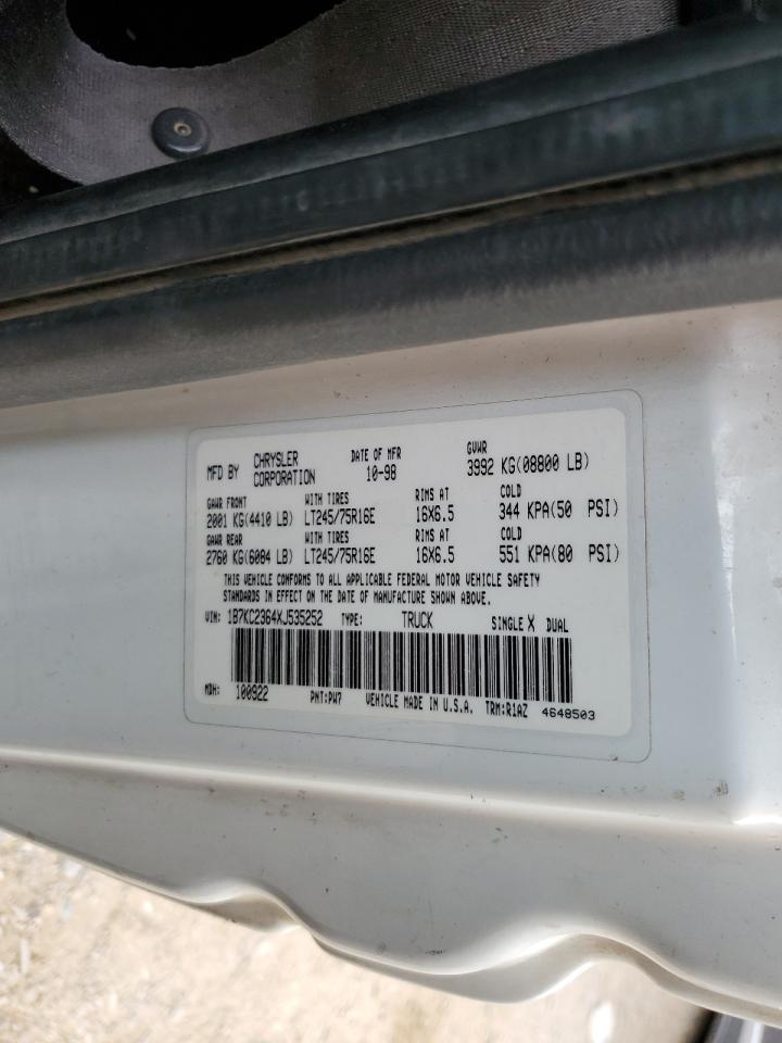 1999 Dodge Ram 2500 VIN: 1B7KC2364XJ535252 Lot: 68307364