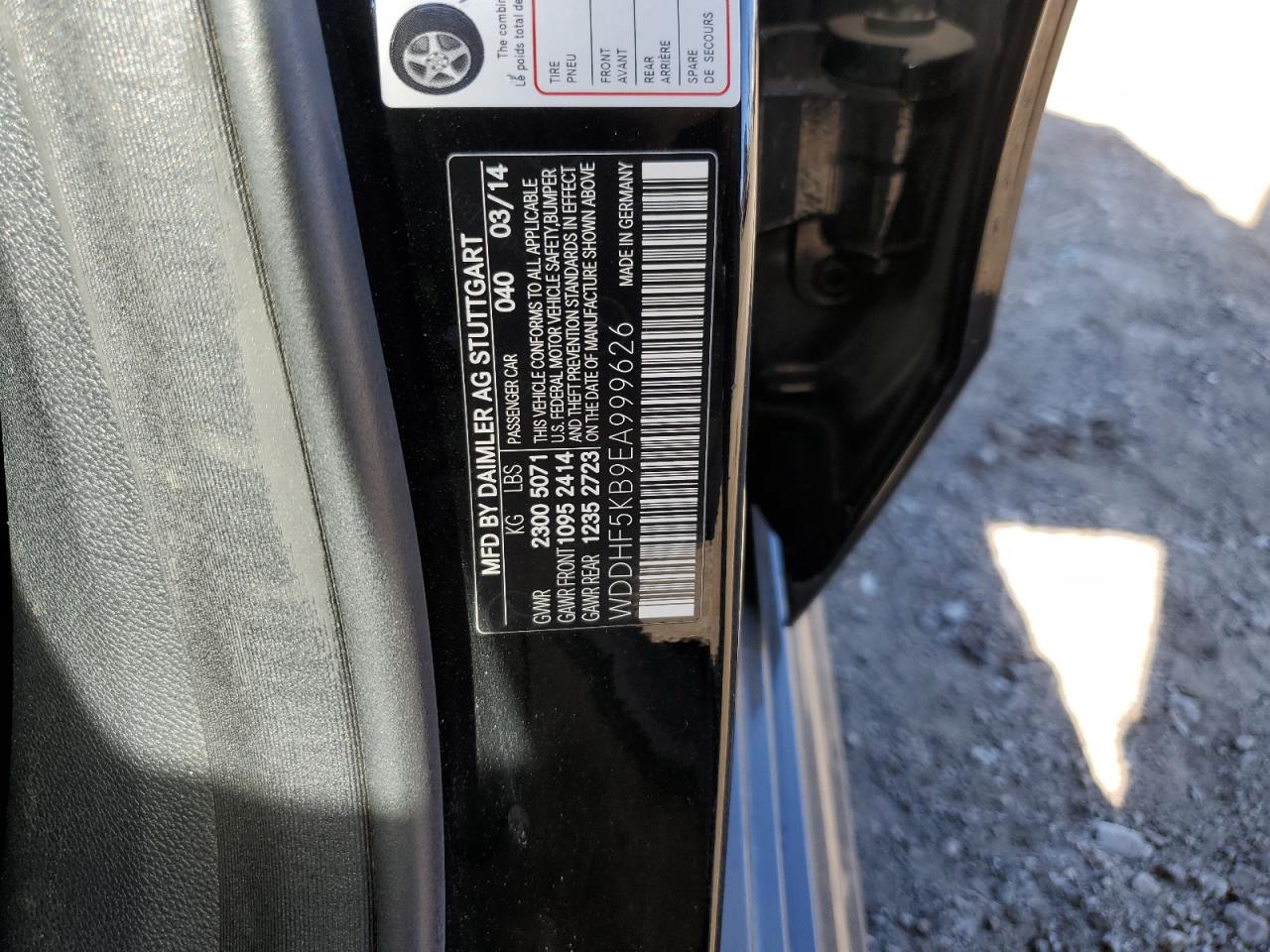 2014 Mercedes-Benz E 350 VIN: WDDHF5KB9EA999626 Lot: 67708934