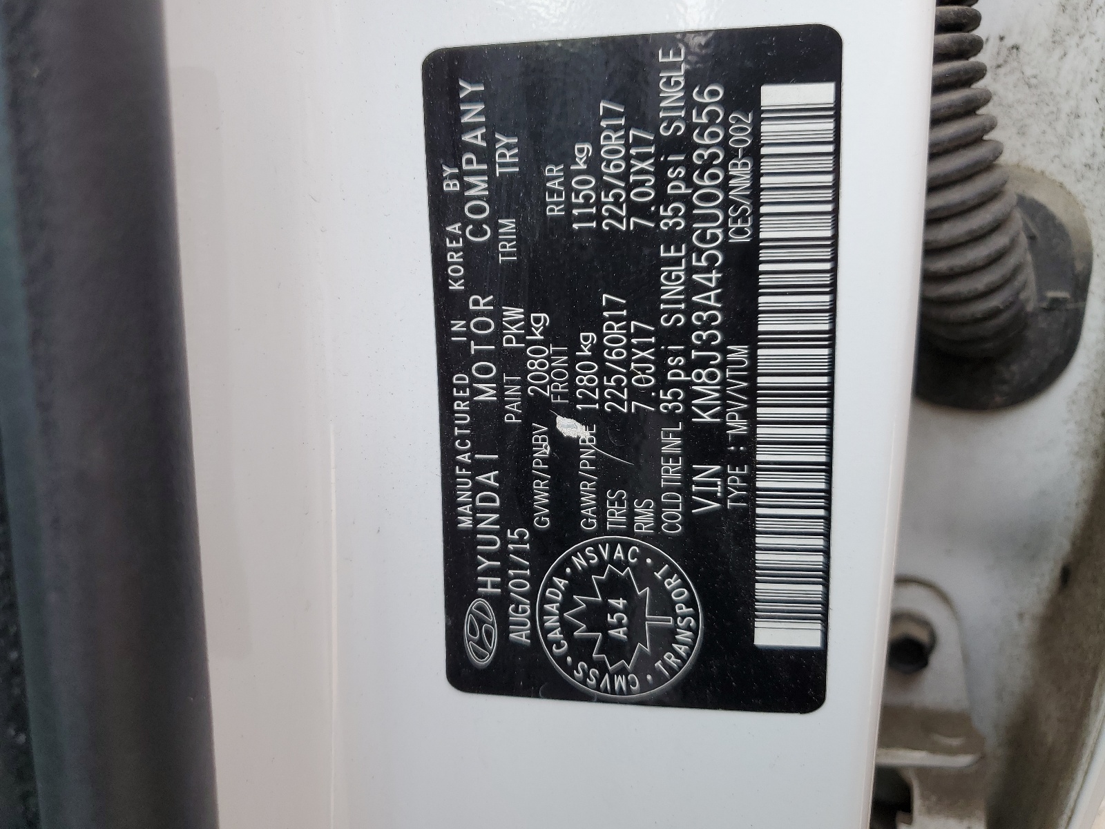 KM8J33A45GU063656 2016 Hyundai Tucson Limited