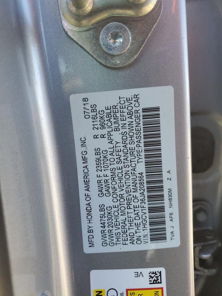 1HGCV1F36JA208564 2018 HONDA ACCORD - Image 12