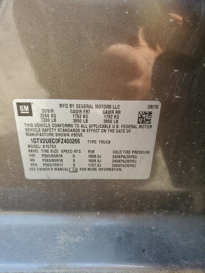 1GTV2UEC0FZ400266 2015 GMC Sierra K1500 Sle