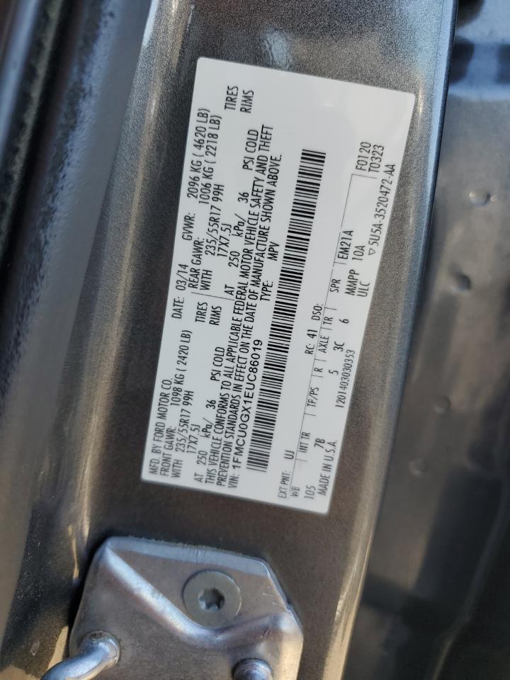 2014 Ford Escape Se VIN: 1FMCU0GX1EUC86019 Lot: 66351874