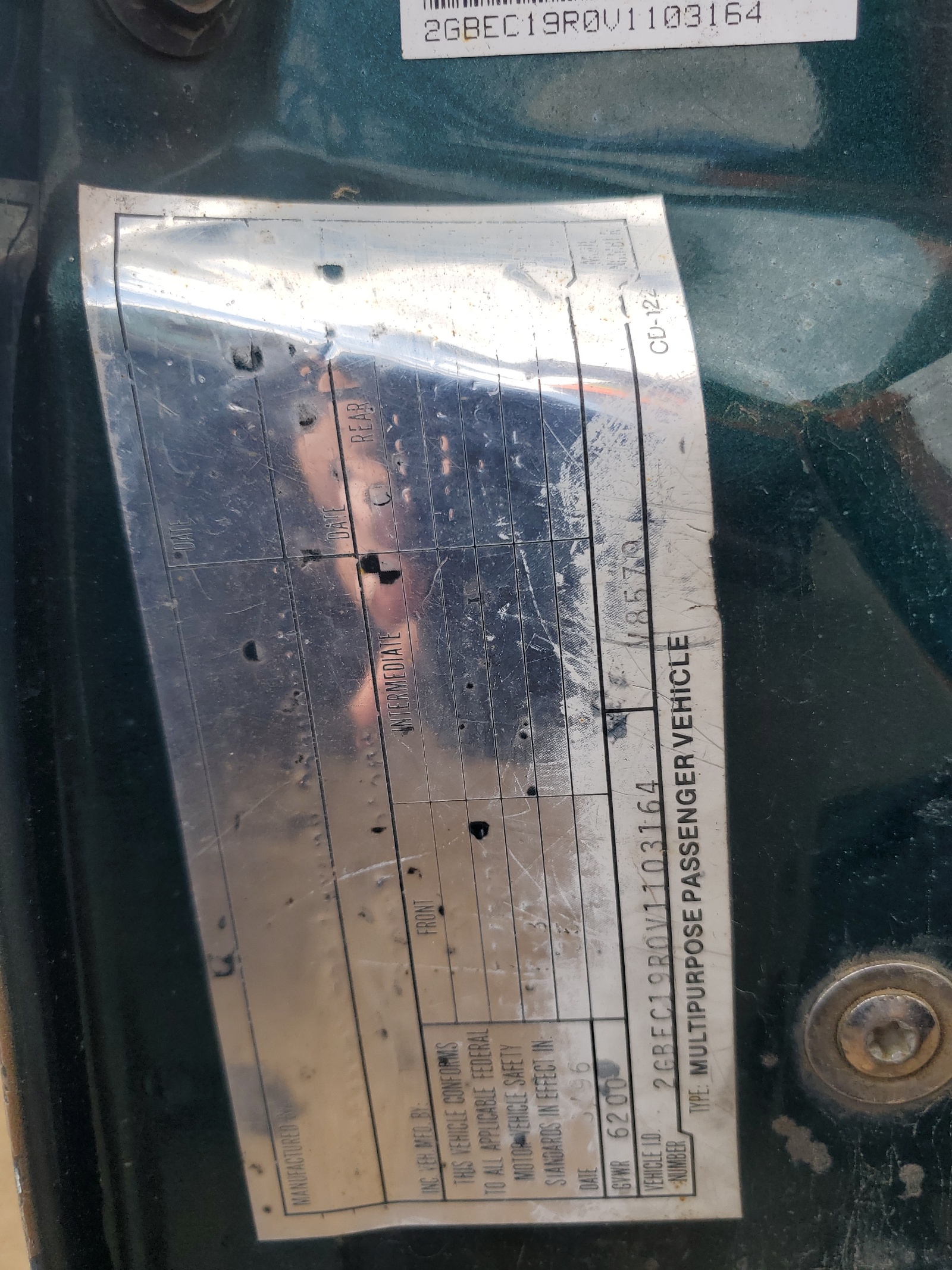 2GBEC19R0V1103164 1997 Chevrolet Gmt-400 C1500