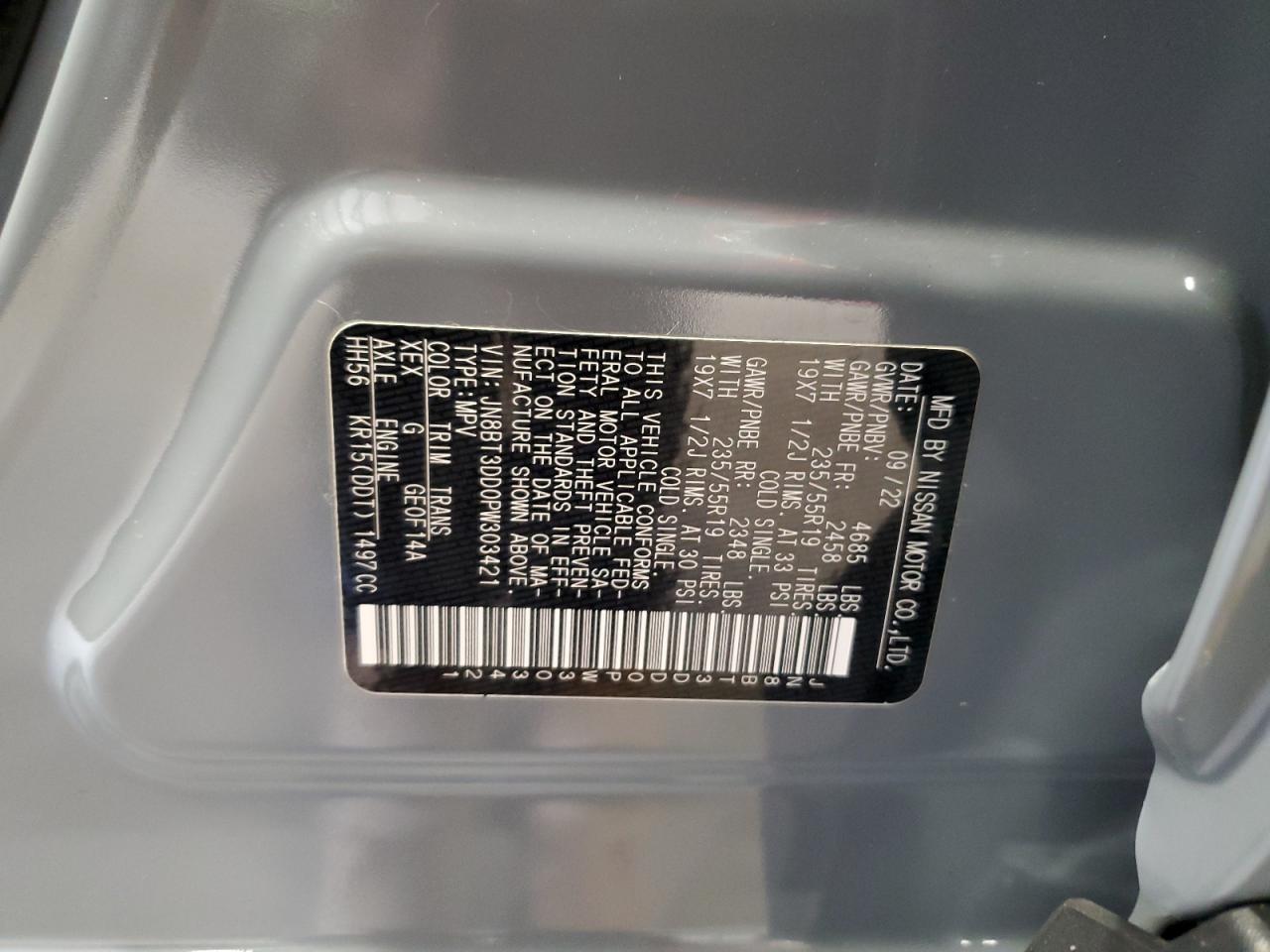 2023 Nissan Rogue Platinum VIN: JN8BT3DD0PW303421 Lot: 65733144