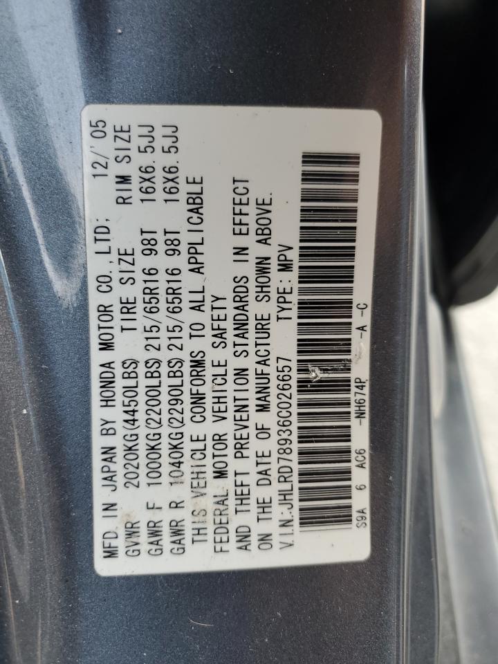 2006 Honda Cr-V Se VIN: JHLRD78936C026657 Lot: 66695704