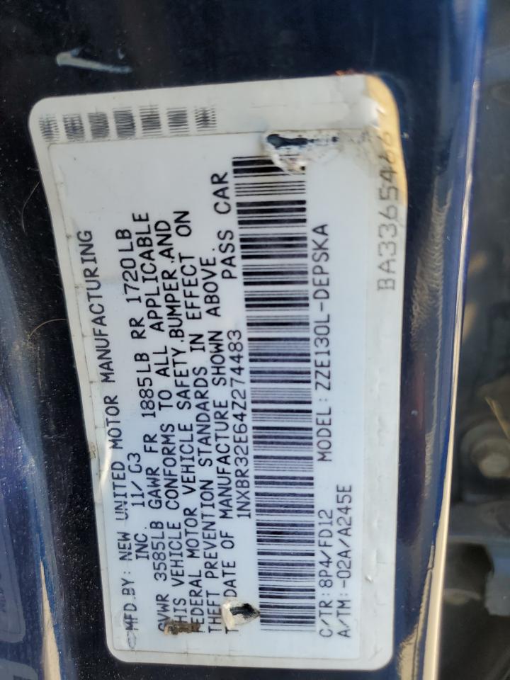 2004 Toyota Corolla Ce VIN: 1NXBR32E64Z274483 Lot: 64594584