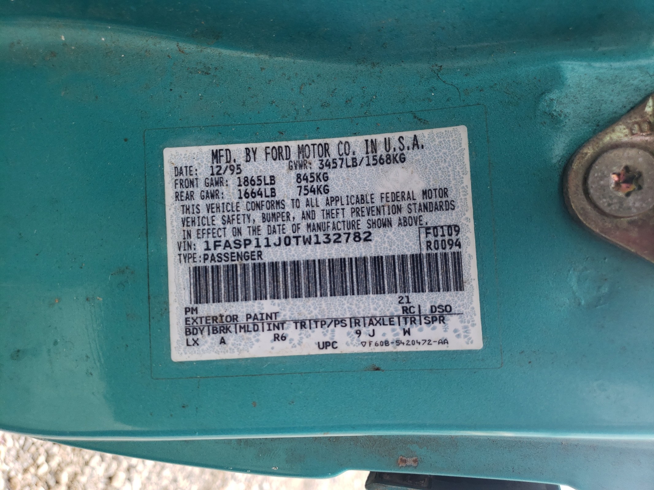 1FASP11J0TW132782 1996 Ford Escort Lx