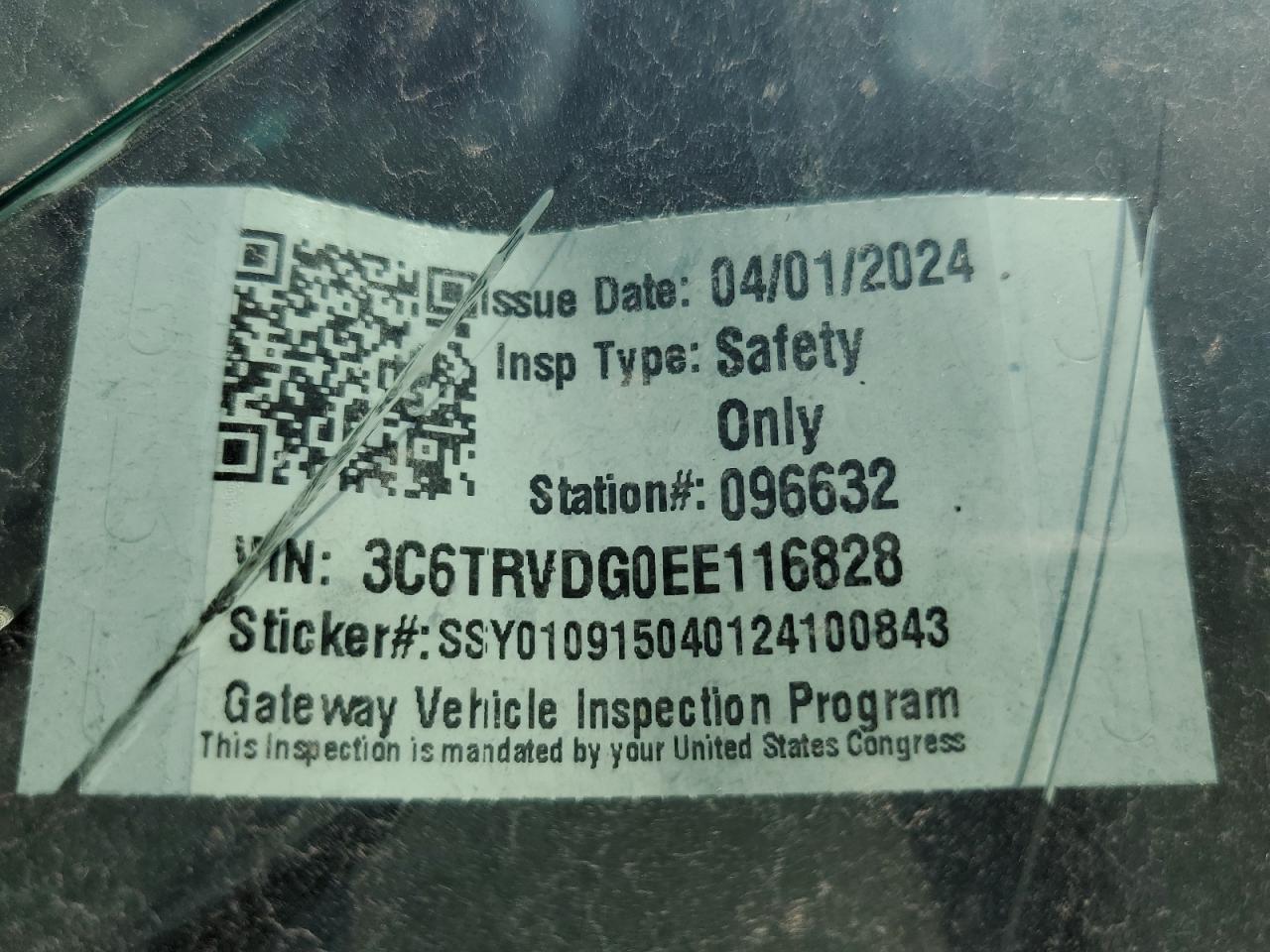 VIN 3C6TRVDG0EE116828 2014 DODGE PROMASTER no.13