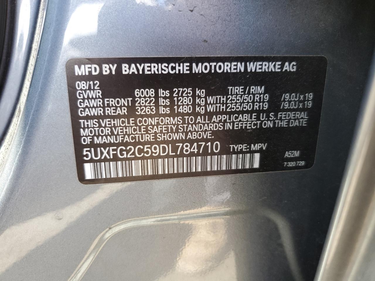 5UXFG2C59DL784710 2013 BMW X6 xDrive35I