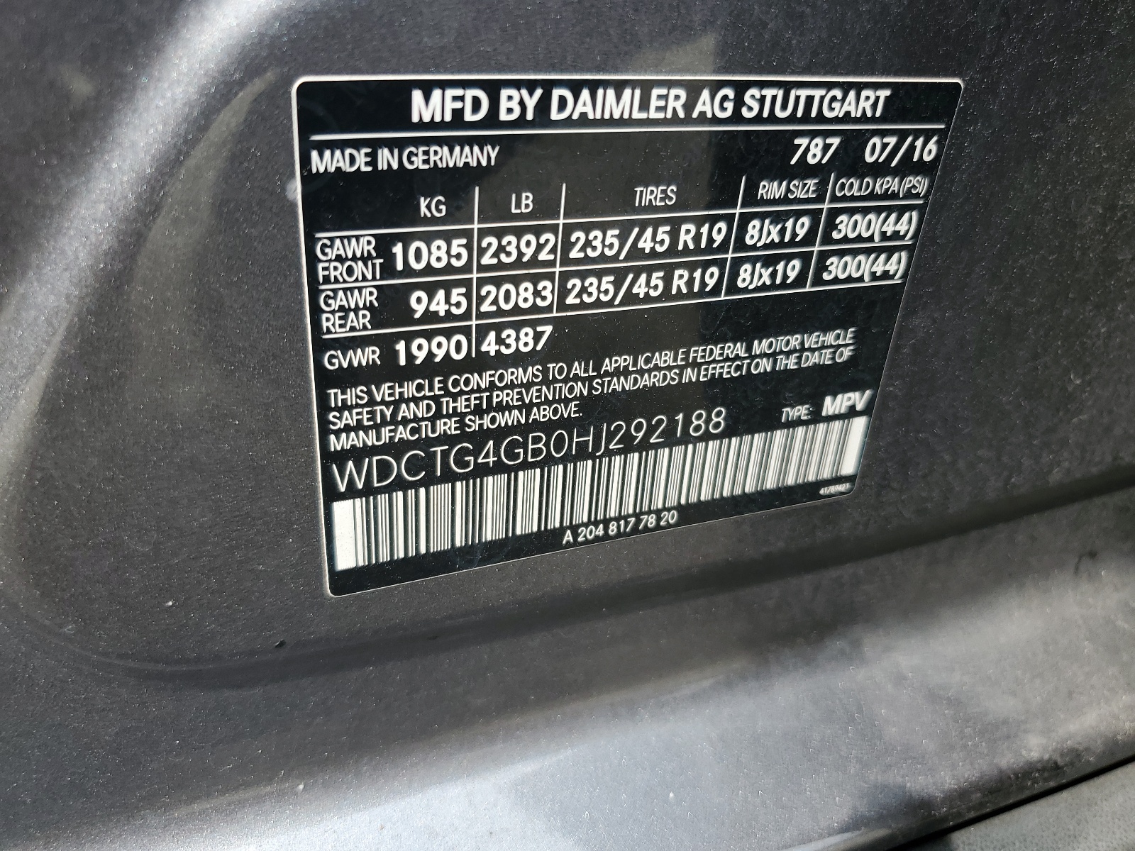 WDCTG4GB0HJ292188 2017 Mercedes-Benz Gla 250 4Matic