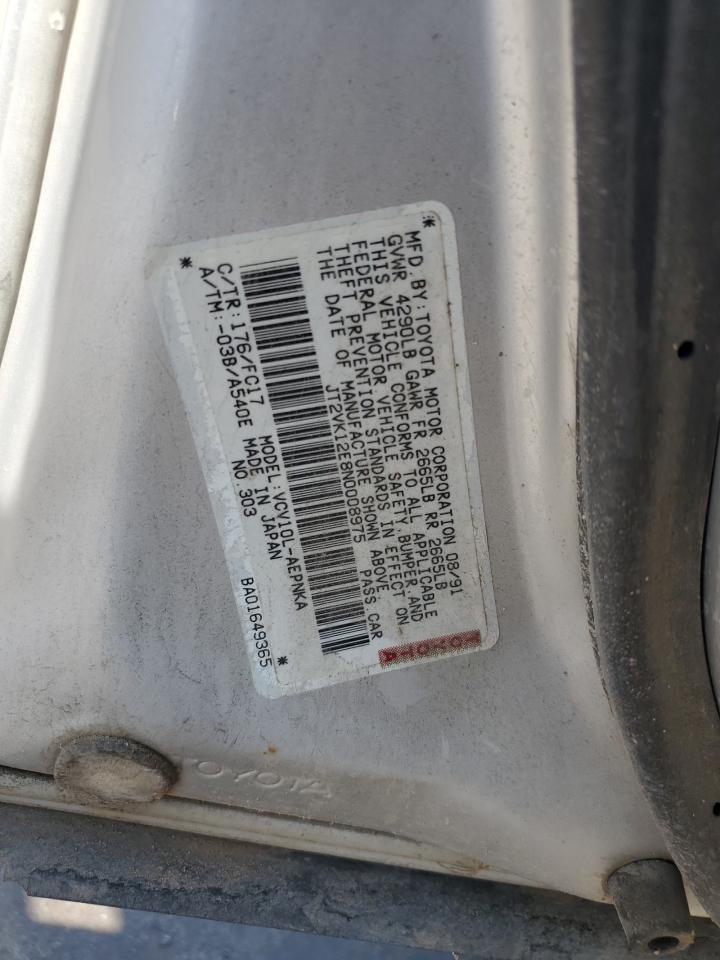 1992 Toyota Camry Le VIN: JT2VK12E8N0008975 Lot: 65648934