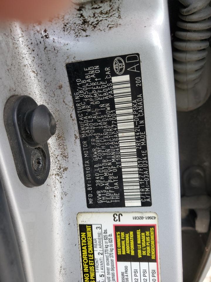 2T1BU4EE6AC477001 2010 Toyota Corolla Base