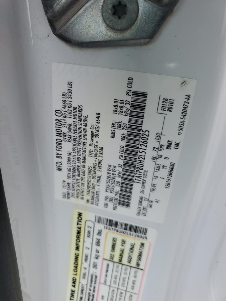 2020 Ford Mustang VIN: 1FATP8UH2L5126025 Lot: 67032844