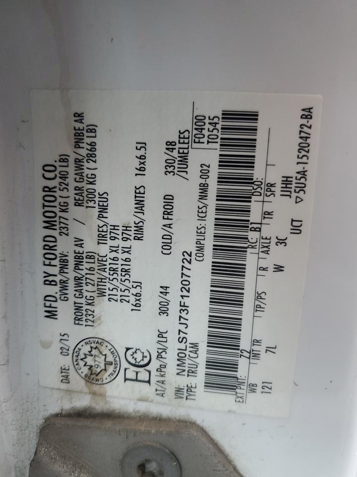 NM0LS7J73F1207722 2015 Ford Transit Connect Xlt