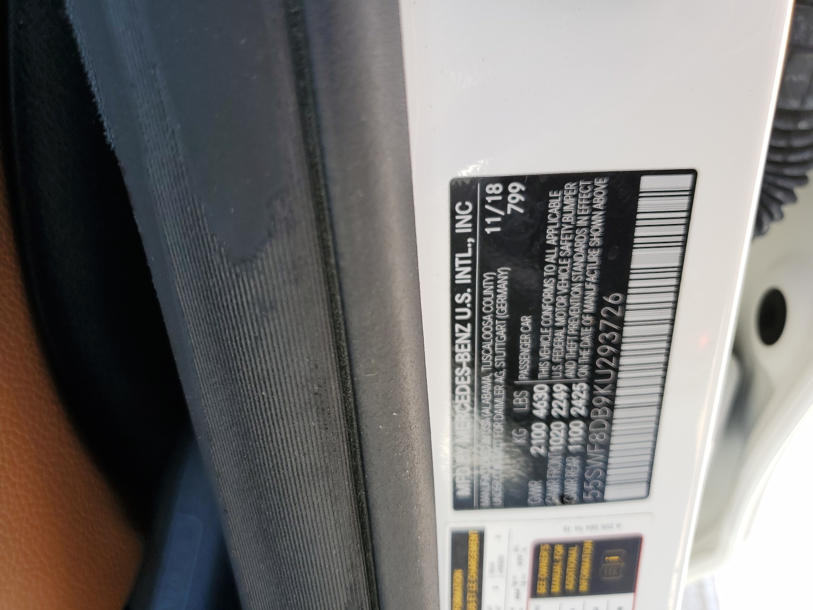 55SWF8DB9KU293726 2019 Mercedes-Benz C 300