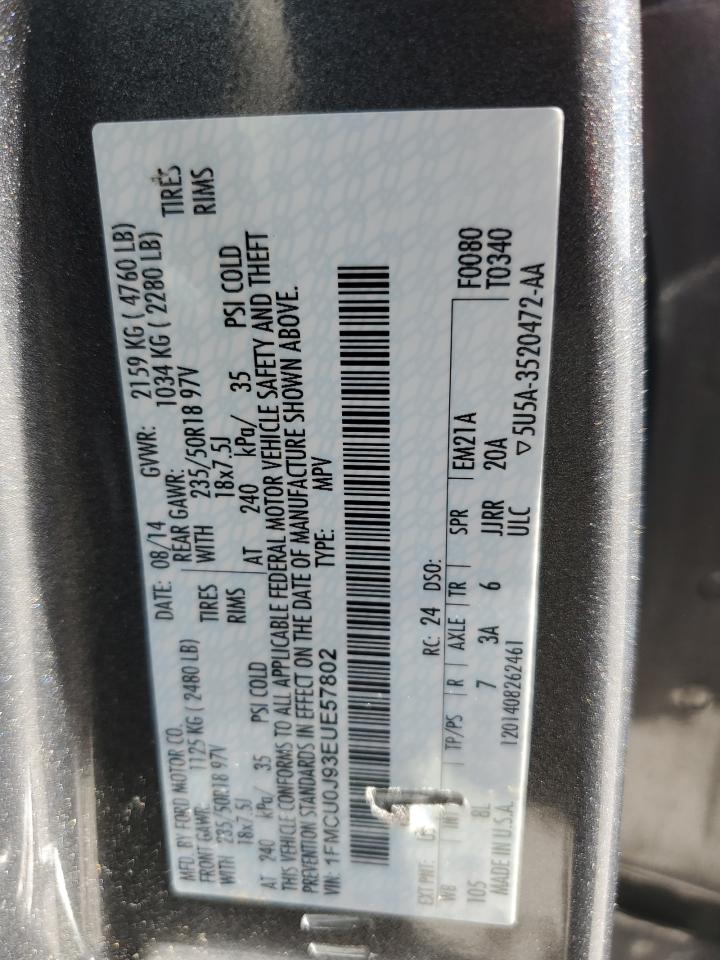 2014 Ford Escape Titanium VIN: 1FMCU0J93EUE57802 Lot: 67104554