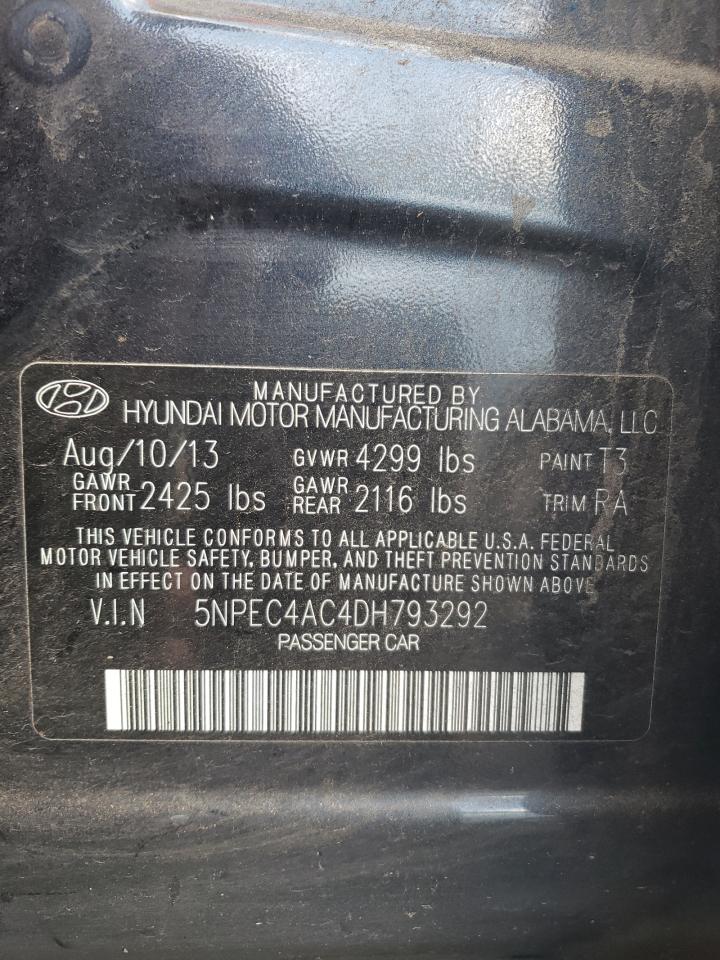 2013 Hyundai Sonata Se VIN: 5NPEC4AC4DH793292 Lot: 65020644