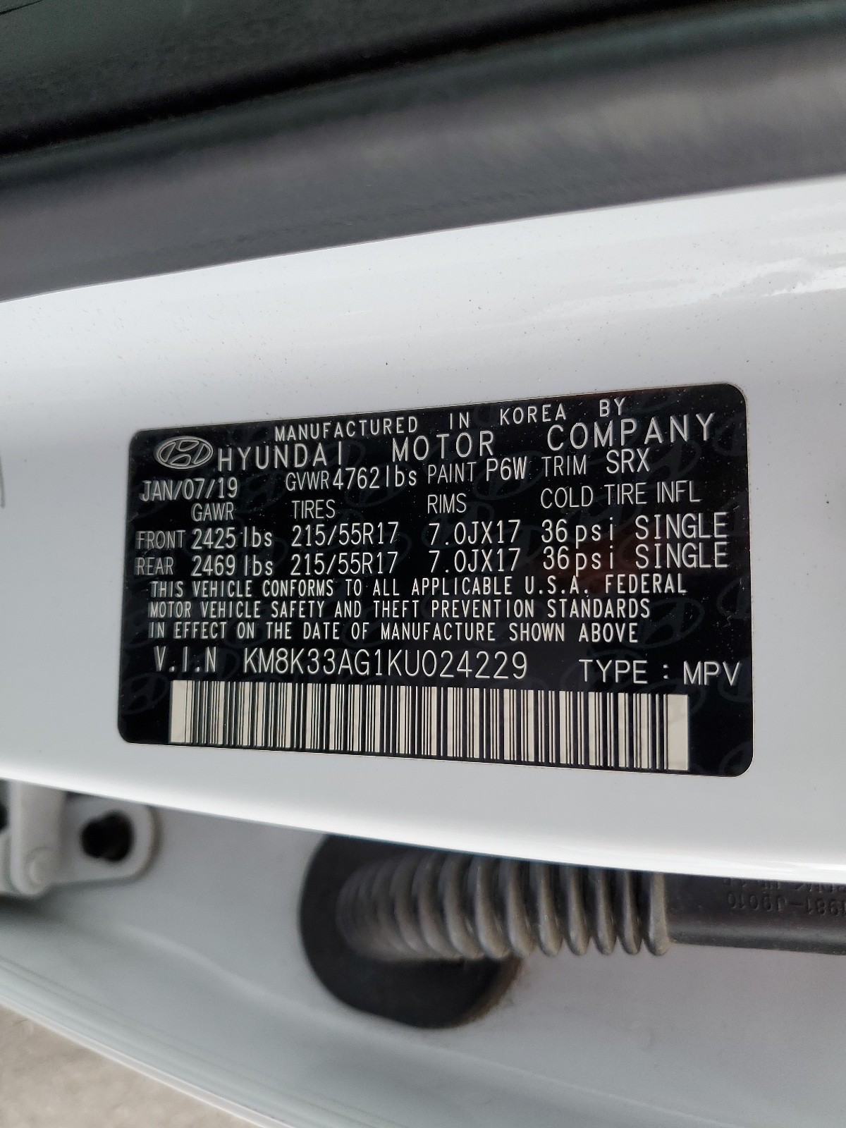 KM8K33AG1KU024229 2019 Hyundai Kona Limited