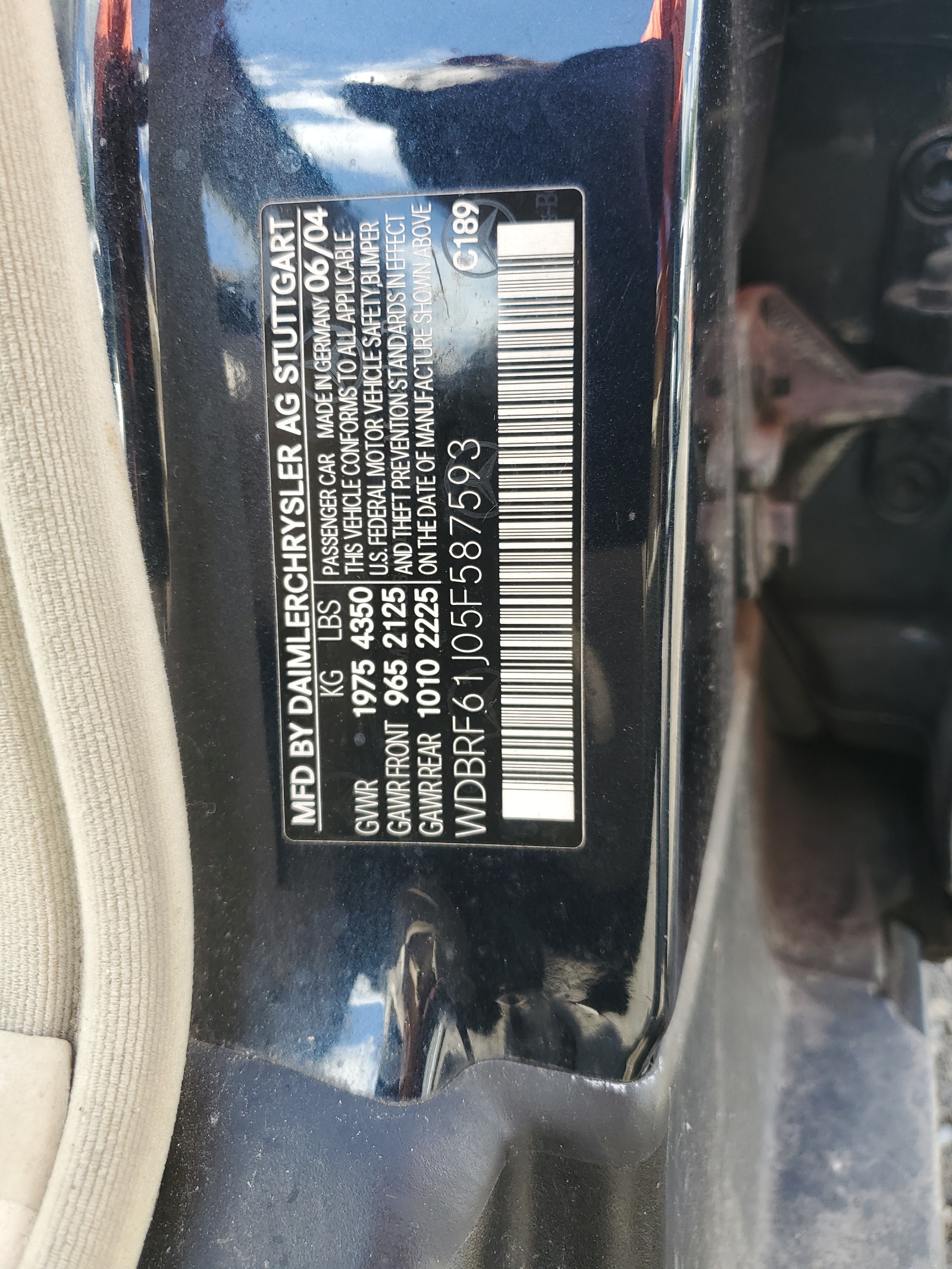 WDBRF61J05F587593 2005 Mercedes-Benz C 240