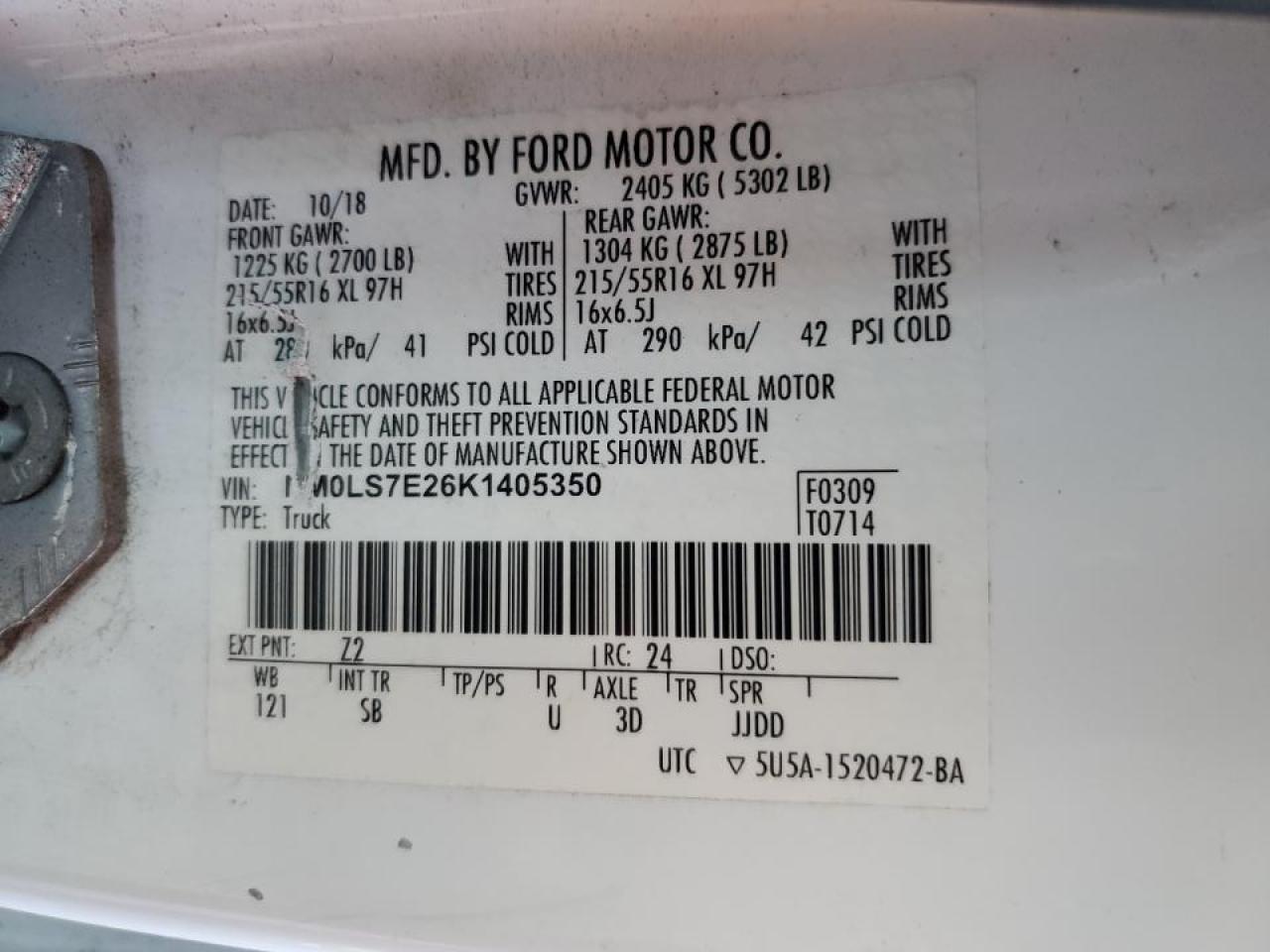 NM0LS7E26K1405350 2019 Ford Transit Connect Xl