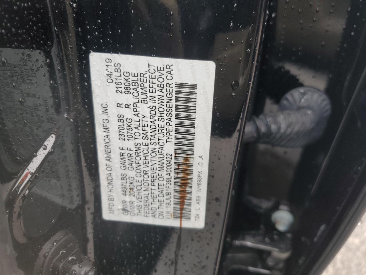 19UUB1F39LA000422 2020 Acura Tlx