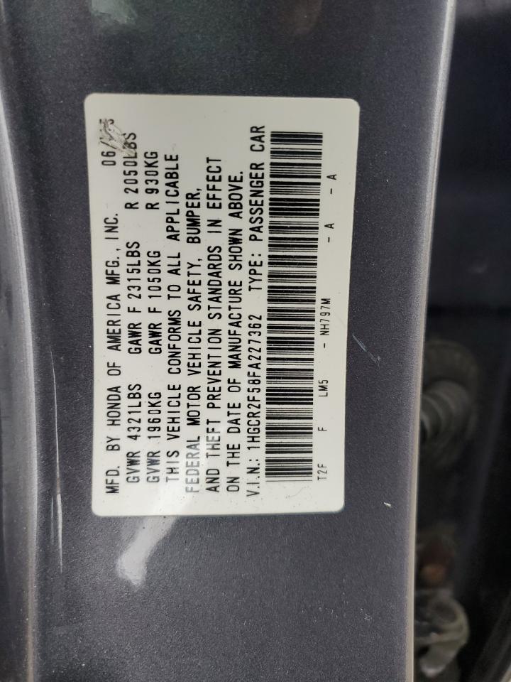 1HGCR2F58FA227362 2015 Honda Accord Sport