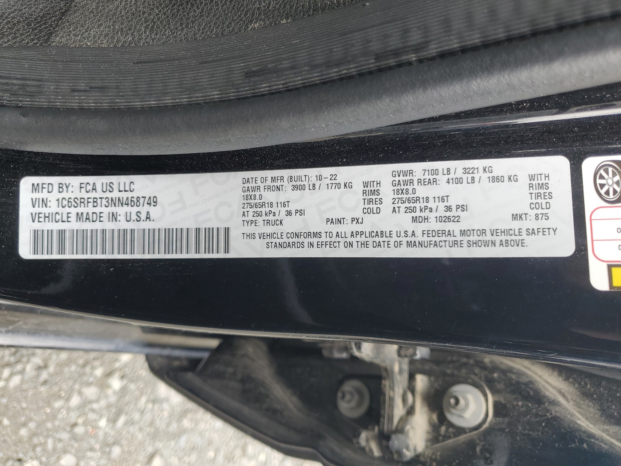 1C6SRFBT3NN468749 2022 Ram 1500 Big Horn/Lone Star