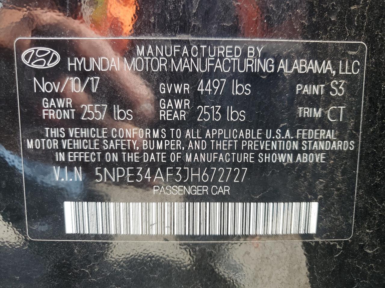 5NPE34AF3JH672727 2018 Hyundai Sonata Sport