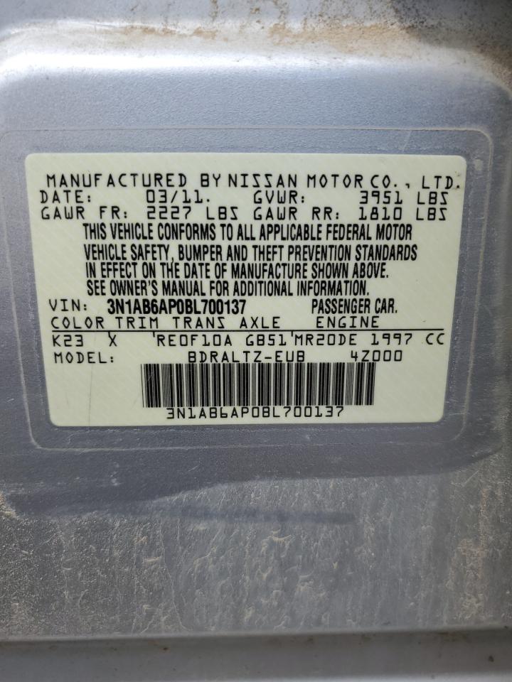 2011 Nissan Sentra 2.0 VIN: 3N1AB6AP0BL700137 Lot: 67873174