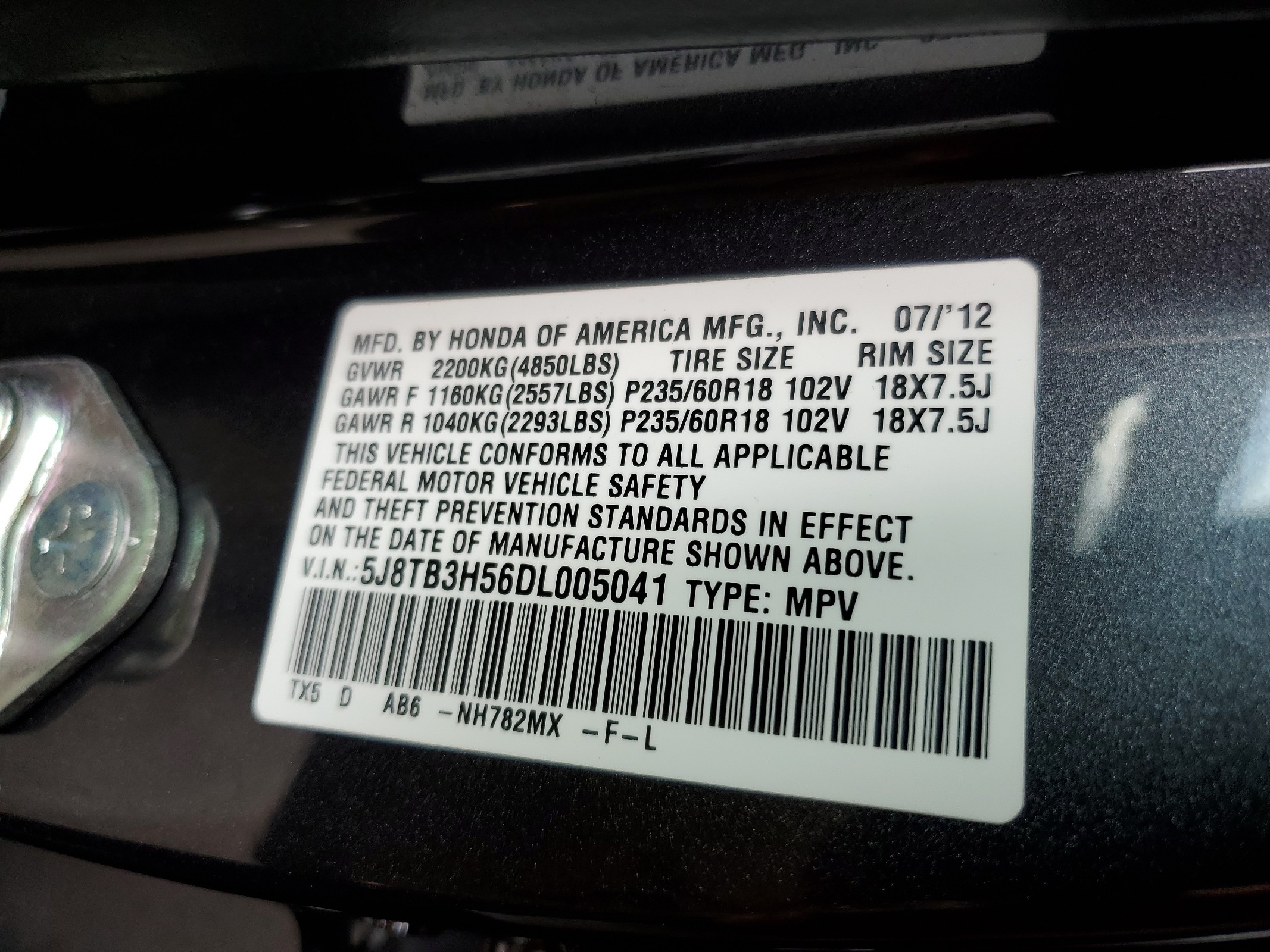 5J8TB3H56DL005041 2013 Acura Rdx Technology