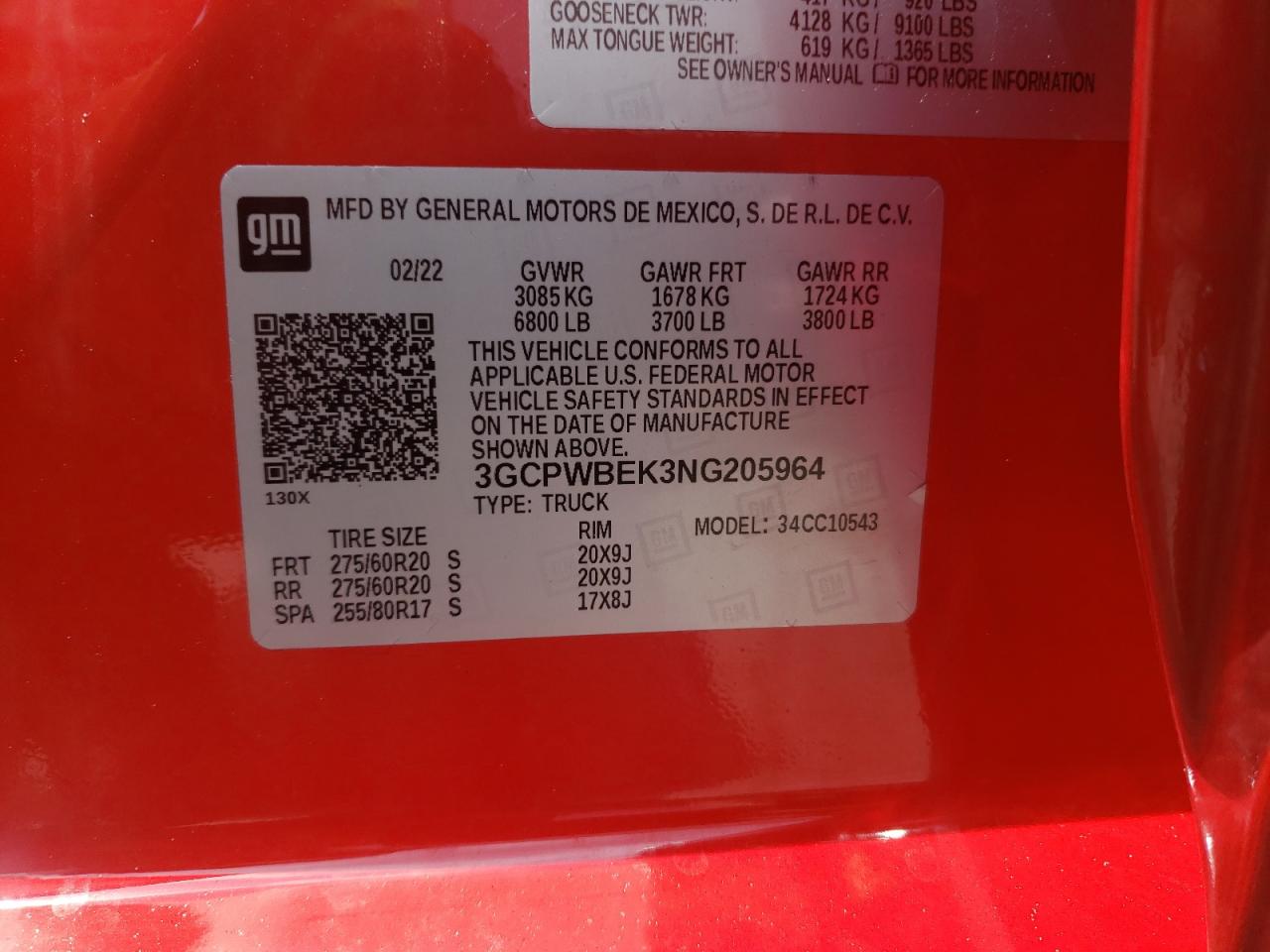 2022 Chevrolet Silverado Ltd C1500 Custom VIN: 3GCPWBEK3NG205964 Lot: 66511124