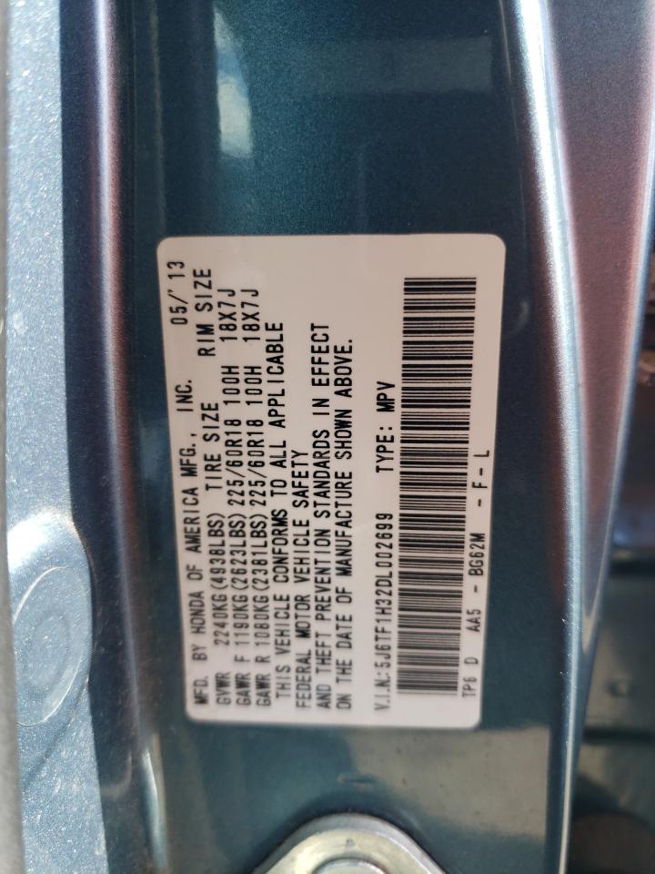 2013 Honda Crosstour Ex VIN: 5J6TF1H32DL002699 Lot: 66721614