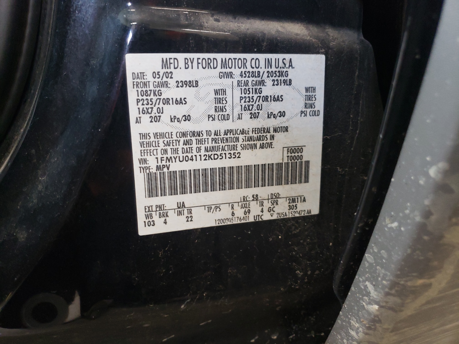 1FMYU04112KD51352 2002 Ford Escape Xlt